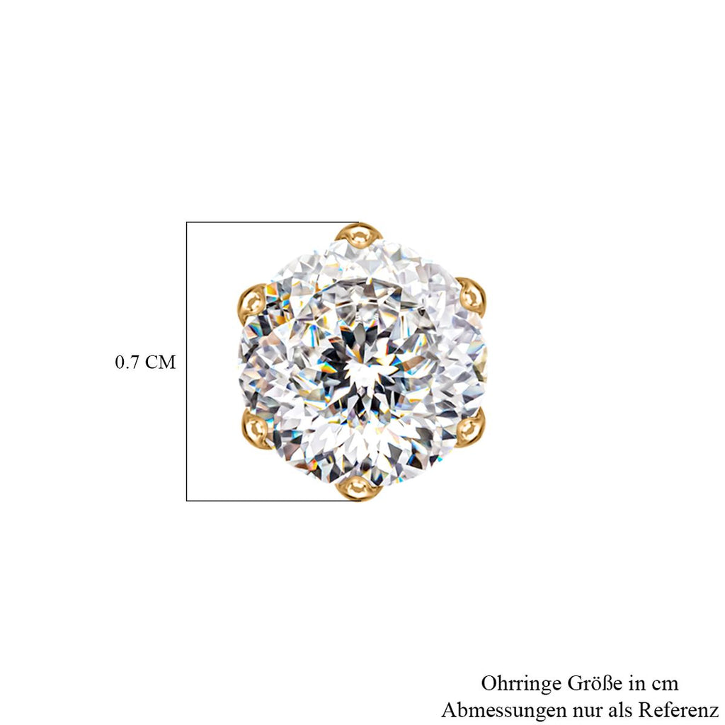 120 Facetten Moissanit Ohrringe, 585 Gelbgold, ca. 1.48 ct