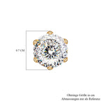 120 Facetten Moissanit Ohrringe, 585 Gelbgold, ca. 1.48 ct