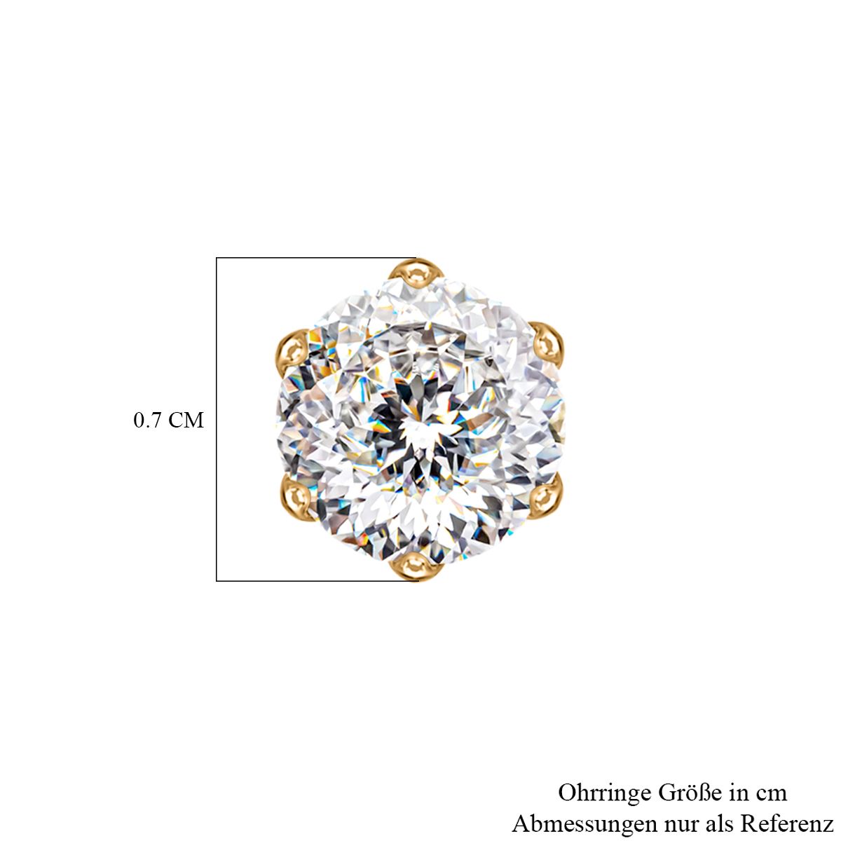 120 Facetten Moissanit Ohrringe, 585 Gelbgold, ca. 1.48 ct