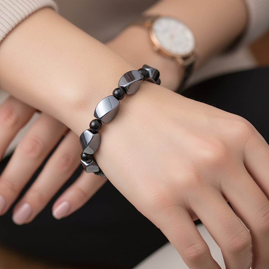 Terahertz, Shungit Armband Flexibel cm ca. 90,38 ct.