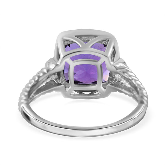 Afrikanischer Amethyst Ring, 925 Silber rhodiniert ca. 4.30 ct