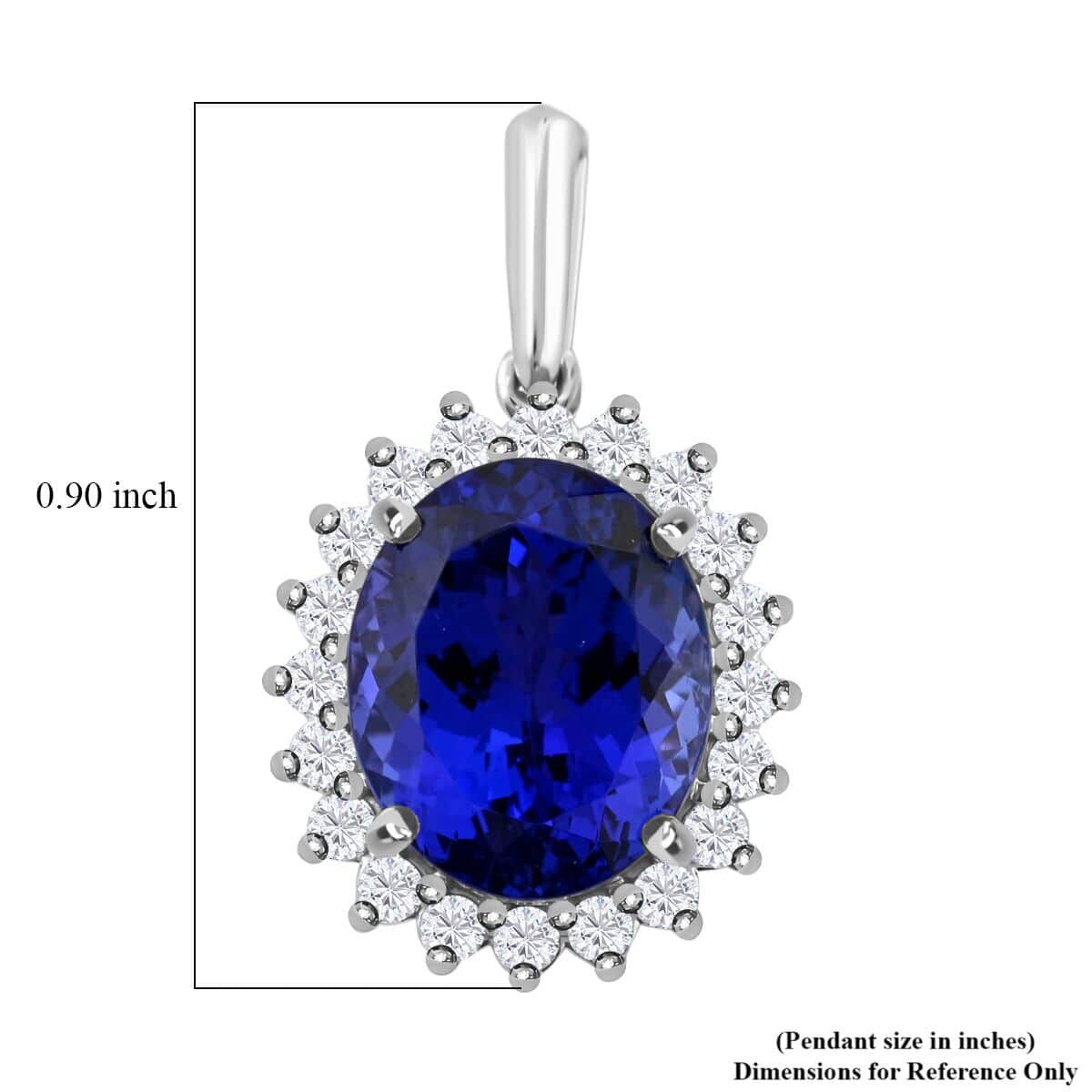 Rhapsody AAAA Tansanit, Weißer Diamant Anhänger 950 Platin ca. 4,50 ct.