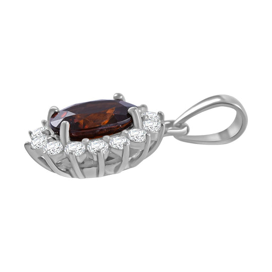 Sunset Zirkon, Weißer Zirkon Anhänger, 925 Silber rhodiniert ca. 2.64 ct