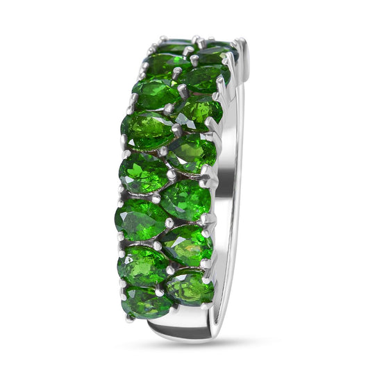 Natürlicher Chromdiopsid Ring, 925 Silber rhodiniert, , ca. 2.80 ct