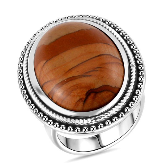 Bild Jaspis Ring 316L Edelstahl (Größe 17.00) ca. 25.00 ct