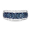 Blauer Diamant P3 Ring, 925 Silber platiniert (Größe 17.00) ca. 1.00 ct