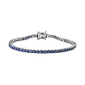 Masoala Saphir (Fissure gefüllt) Armband ca. 19 cm 925 Silber platiniert ca. 9,45 ct.