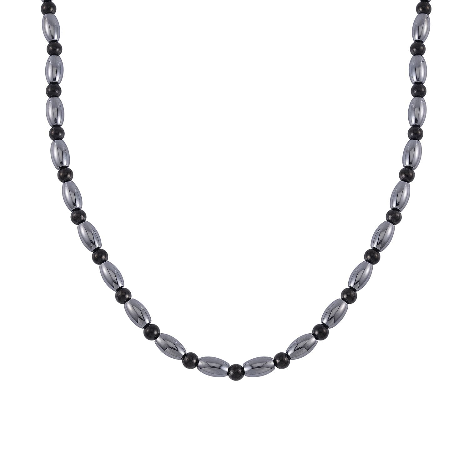 Terahertz, Shungit Halskette ca. 50 cm 925 Silber rhodiniert ca. 155.00 ct