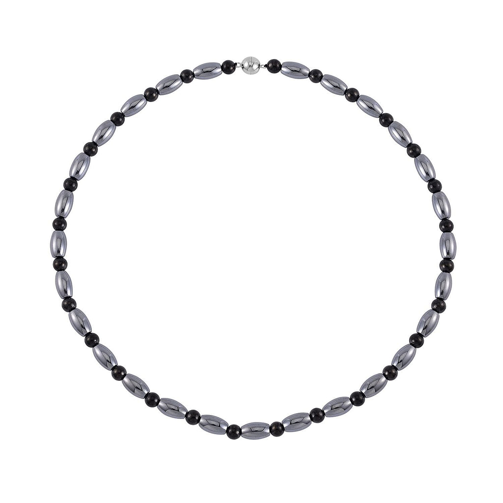 Terahertz, Shungit Halskette ca. 50 cm 925 Silber rhodiniert ca. 155.00 ct