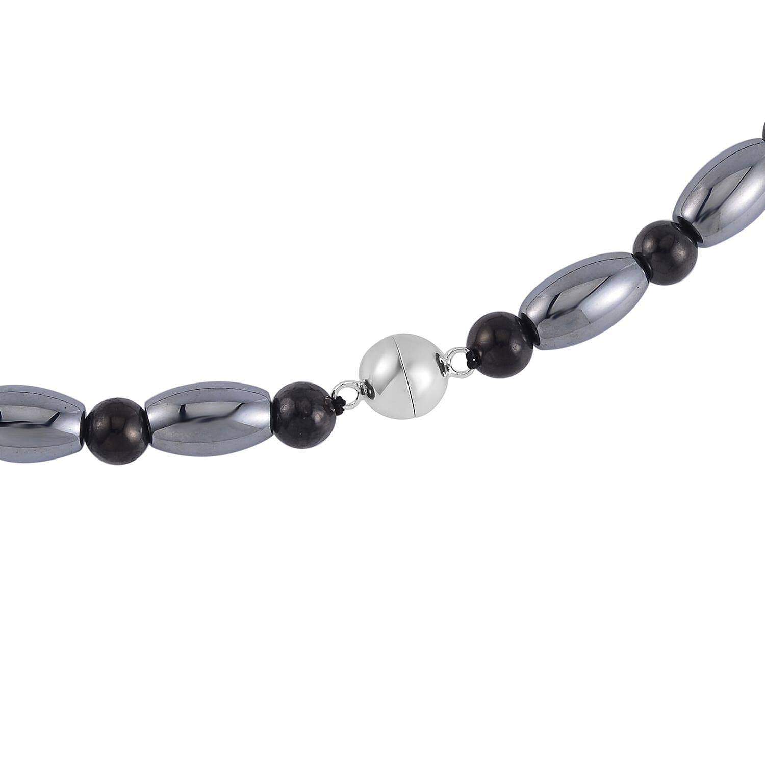 Terahertz, Shungit Halskette ca. 50 cm 925 Silber rhodiniert ca. 155.00 ct
