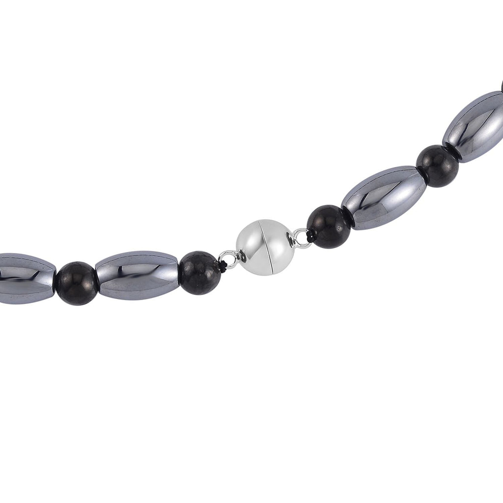 Terahertz, Shungit Halskette ca. 50 cm 925 Silber rhodiniert ca. 155.00 ct