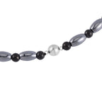 Terahertz, Shungit Halskette ca. 50 cm 925 Silber rhodiniert ca. 155.00 ct