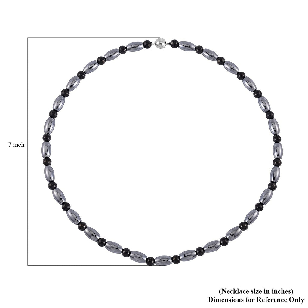 Terahertz, Shungit Halskette ca. 50 cm 925 Silber rhodiniert ca. 155.00 ct