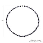 Terahertz, Shungit Halskette ca. 50 cm 925 Silber rhodiniert ca. 155.00 ct