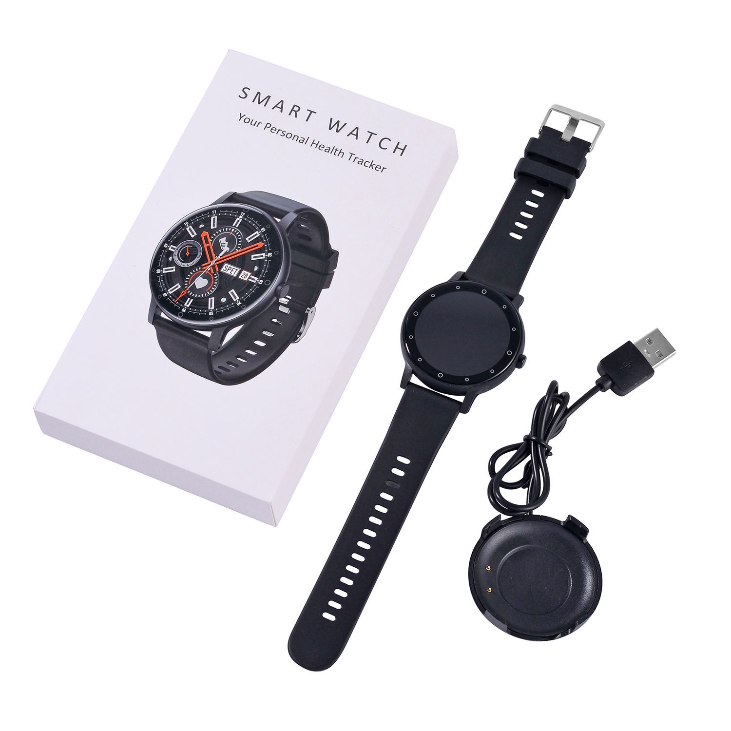 HiWatch Plus Smartwatch Schwarz, Bluetooth 5.3, TFT-Display, Herz- & Gesundheitsmonitoring, iOS und Android-kompatibel