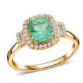 Iliana AAA Kolumbianischer Smaragd, Weißer Diamant Ring 750 Gold (Größe 19.00) ca. 2,00 ct