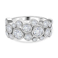 Moissanit Ring, 925 Silber platiniert, (Größe 16.00) ca. 1.26 ct
