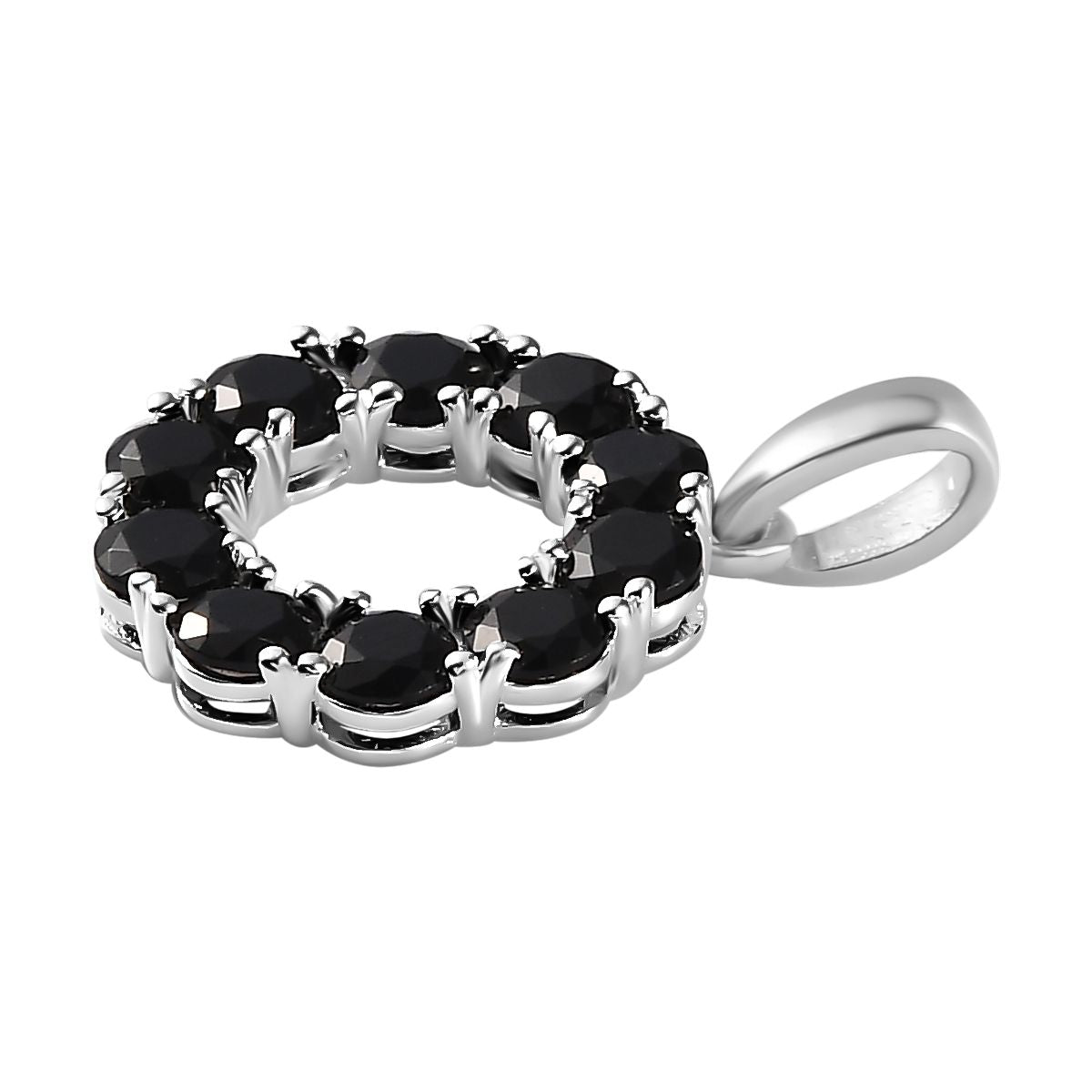 Schwarzer Spinell Anhänger 925 Silber ca. 1,80 ct.