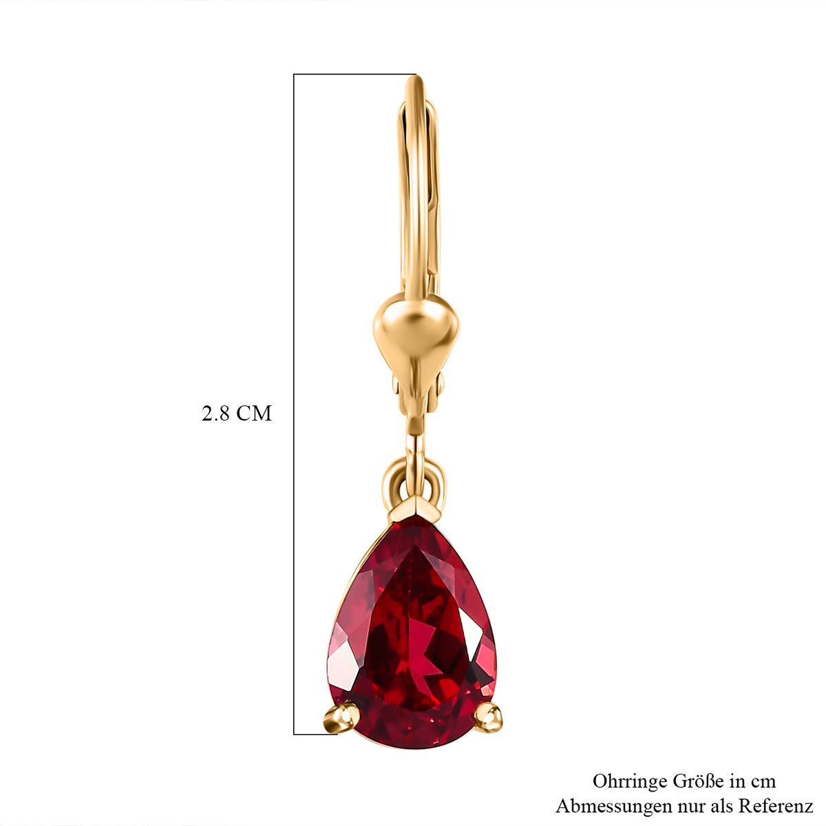 Lab Created Padparadscha-Saphir Ohrringe 925 Silber Gelbgold Vermeil ca. 5,56 ct.