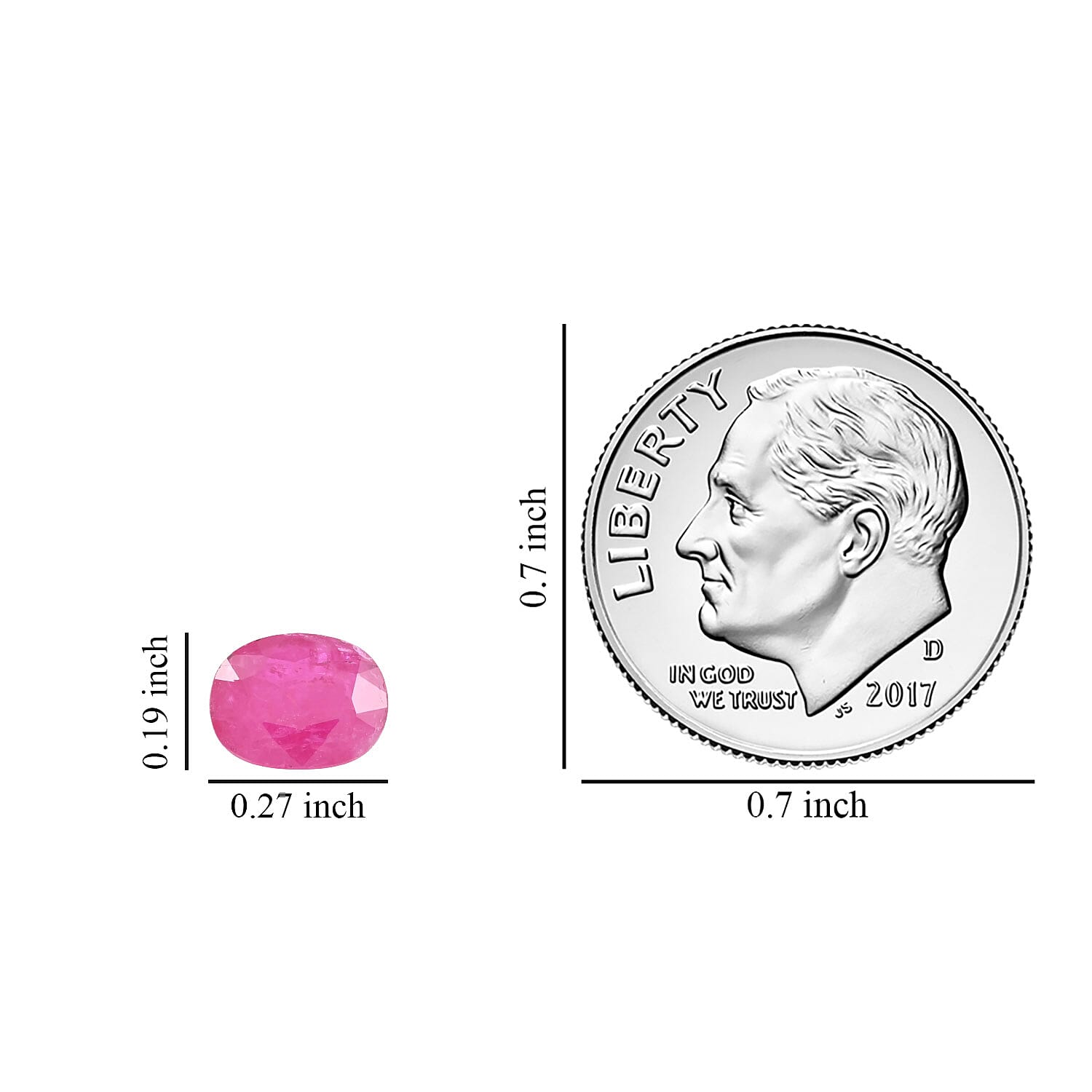 Mozambique Ruby Oval 7x5 Faceted Cut 4A 1.00 ct