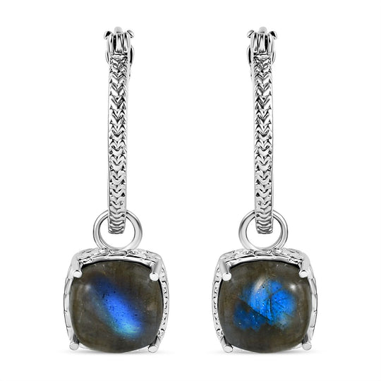 Blaues Türkis Ohrringe Edelstahl, ca. 10.41 ct