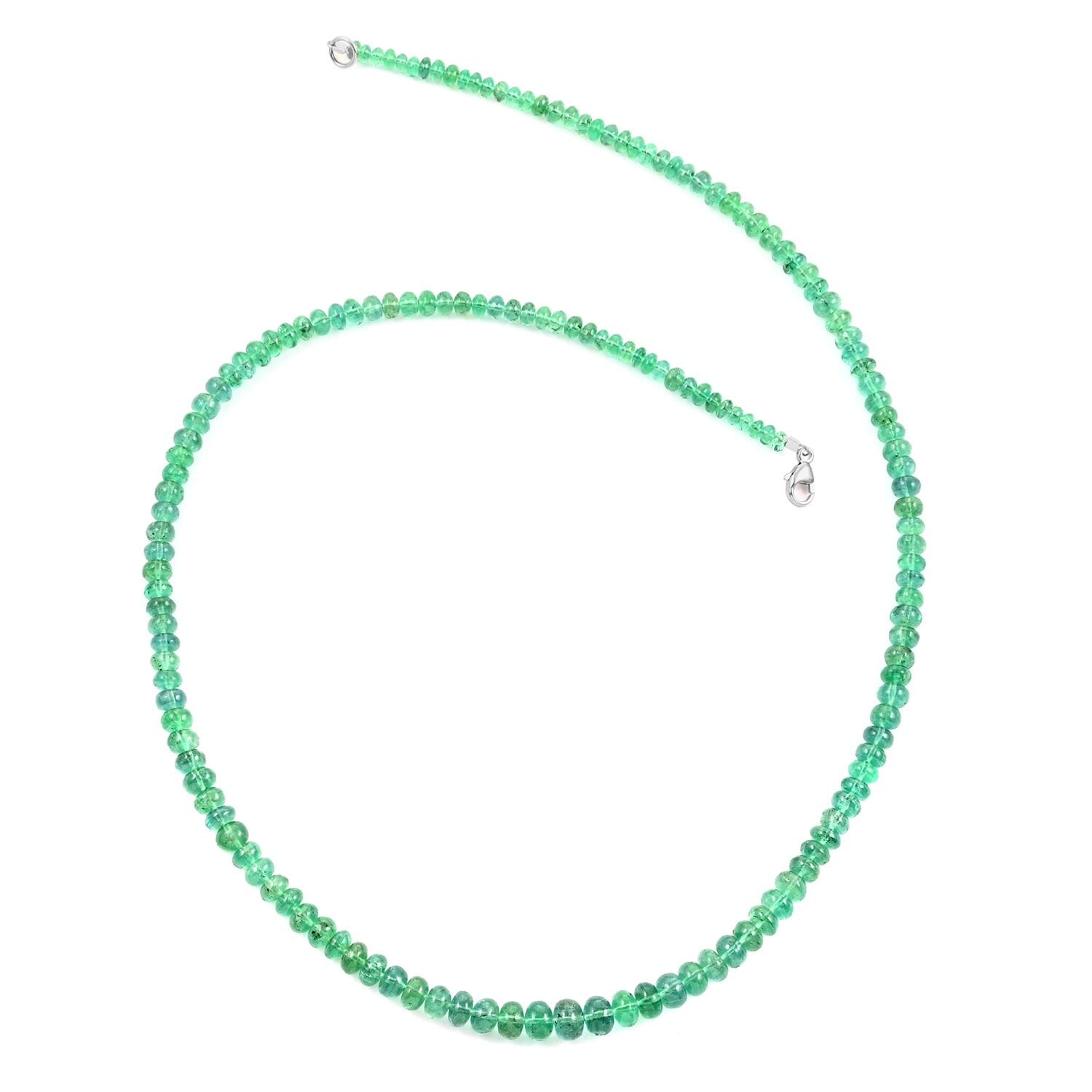 Rhapsody AAAA Smaragd Halskette, AGI zertifiziert und geprüft, ca. 45 cm 950 Platin ca. 70,00 ct.