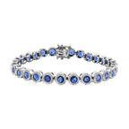 Kyanit Armband ca. 19 cm 925 Silber platiniert ca. 16,39 ct.
