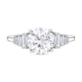 Moissanit Ring, 925 Silber platiniert, (Größe 21.00), ca. 2.54 ct