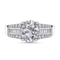 Moissanit Ring, 925 Silber platiniert (Größe 17.00) ca. 3.21 ct