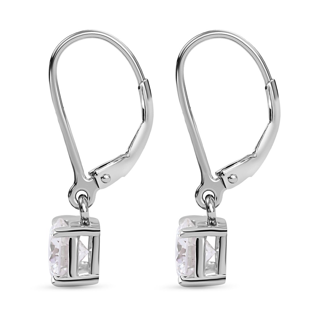 Moissanit Ohrringe 925 Silber platiniert ca. 1.56 ct