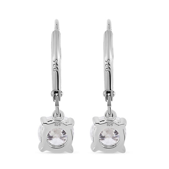 Moissanit Ohrringe 925 Silber platiniert ca. 1.56 ct