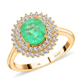Iliana AAA Kolumbianischer Smaragd, Weißer Diamant Ring 750 Gold (Größe 16.50) ca. 2,00 ct