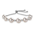 Kristall aus weißer Perle (12 mm) Armband ca. 26.75 cm 316L Edelstahl