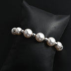 Kristall aus weißer Perle (12 mm) Armband ca. 26.75 cm 316L Edelstahl