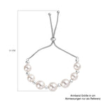 Kristall aus weißer Perle (12 mm) Armband ca. 26.75 cm 316L Edelstahl