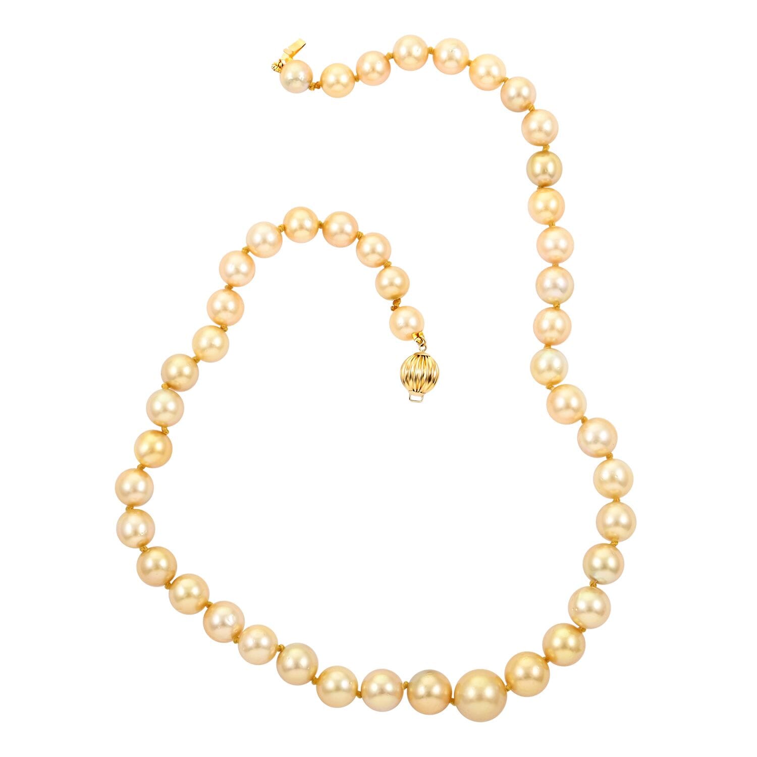 Iliana AAAA Goldene Südsee Perle Halskette ca. 45 cm 750 Gold Standard