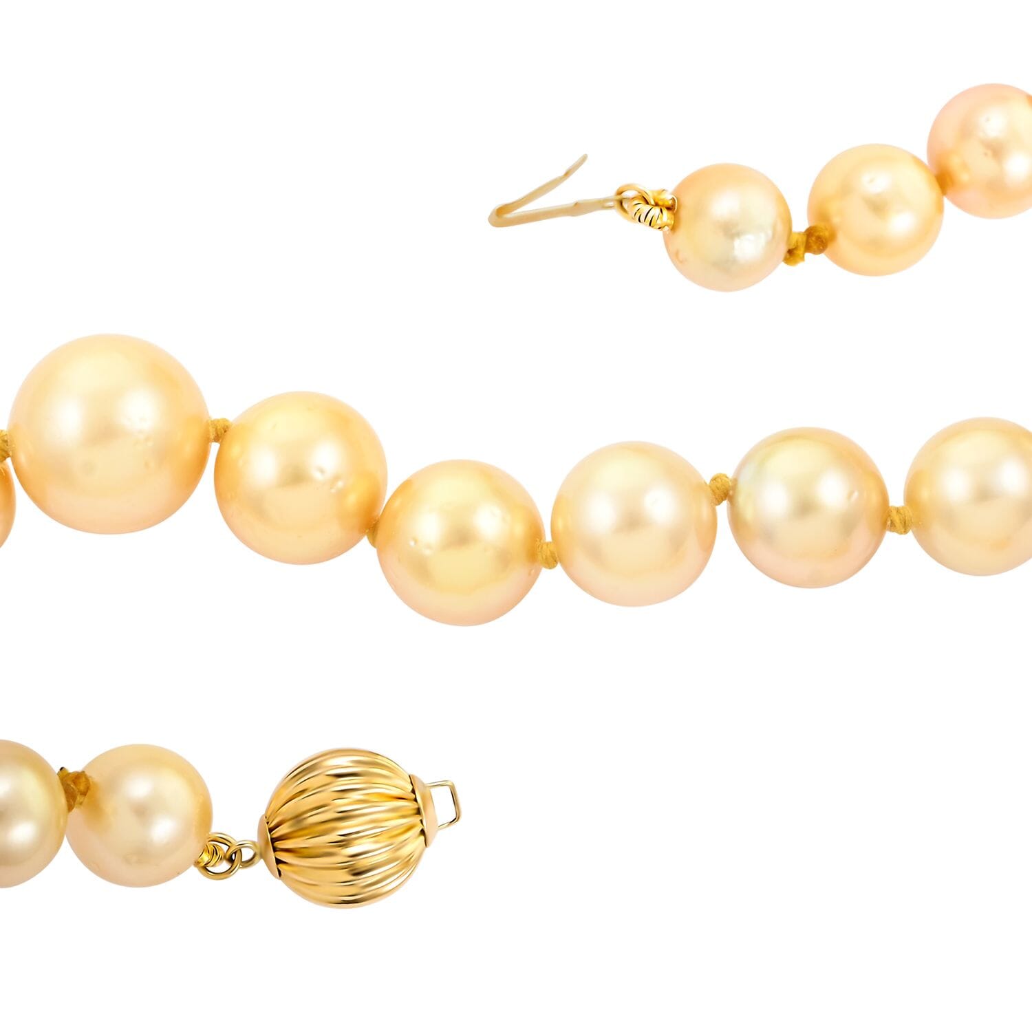 Iliana AAAA Goldene Südsee Perle Halskette ca. 45 cm 750 Gold Standard