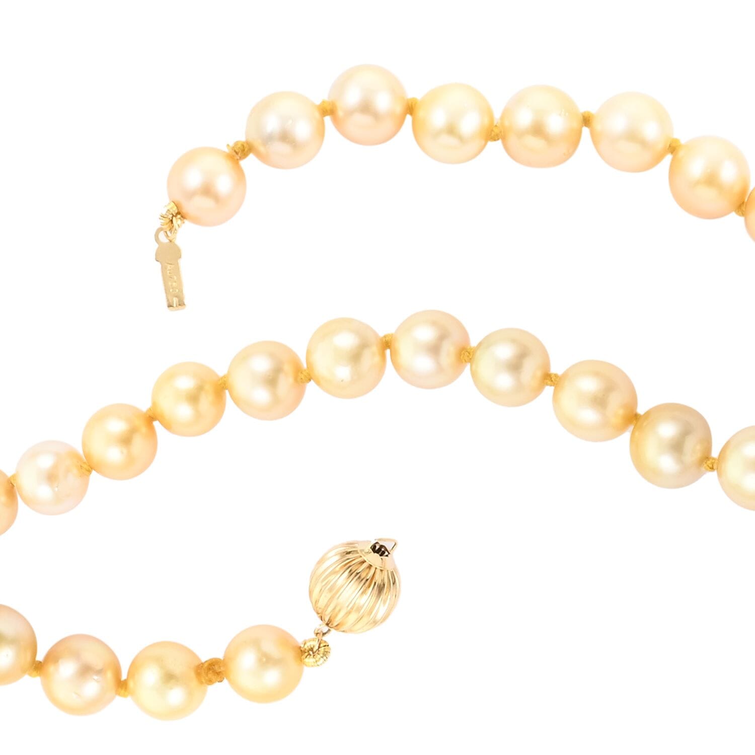 Iliana AAAA Goldene Südsee Perle Halskette ca. 45 cm 750 Gold Standard