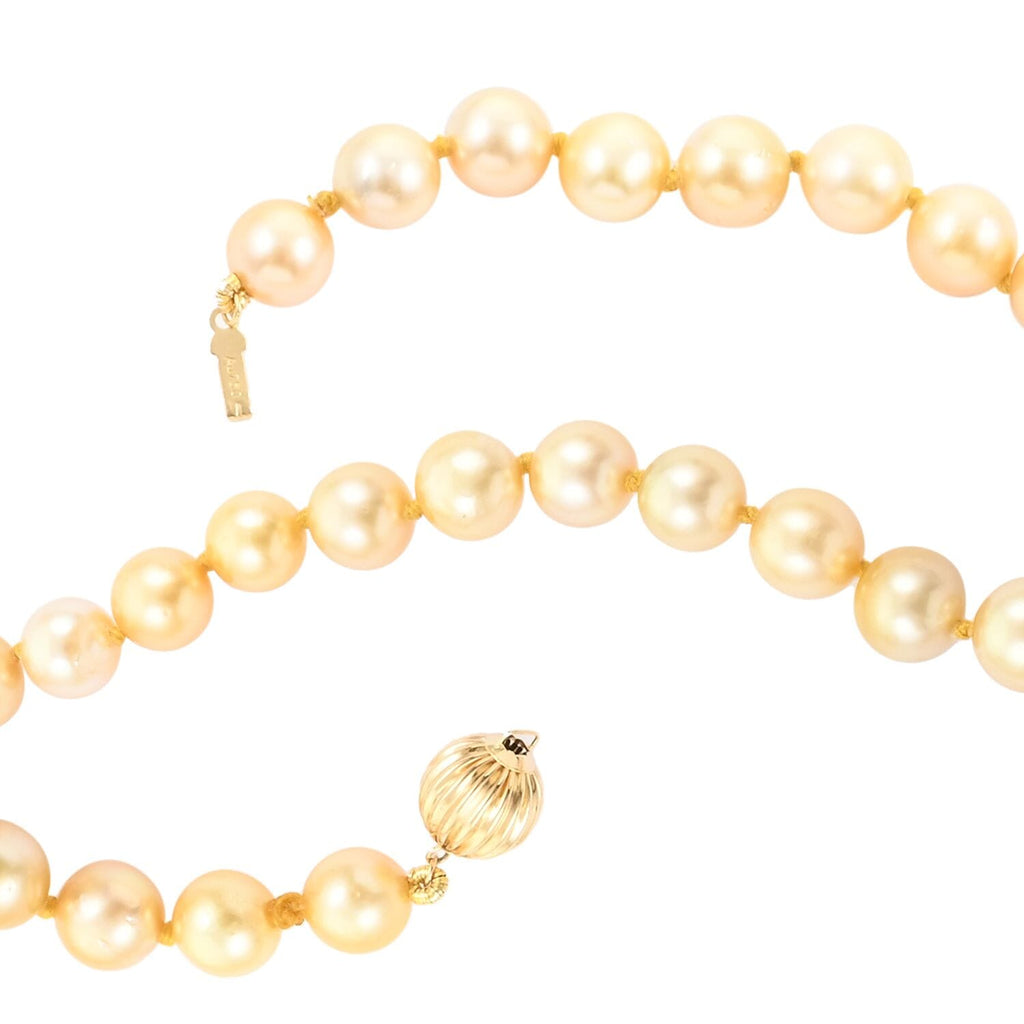 Iliana AAAA Goldene Südsee Perle Halskette ca. 45 cm 750 Gold Standard