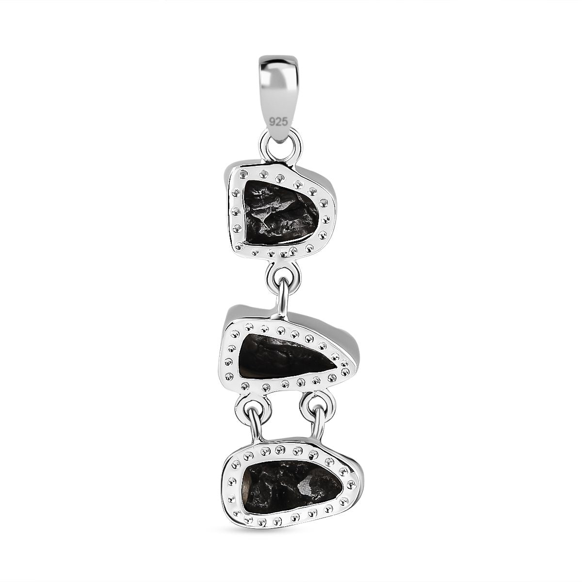 Meteorit Anhänger 925 Silber rhodiniert ca. 38,71 ct.