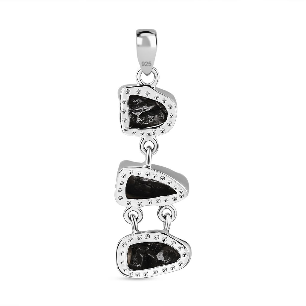 Meteorit Anhänger 925 Silber rhodiniert ca. 38,71 ct.