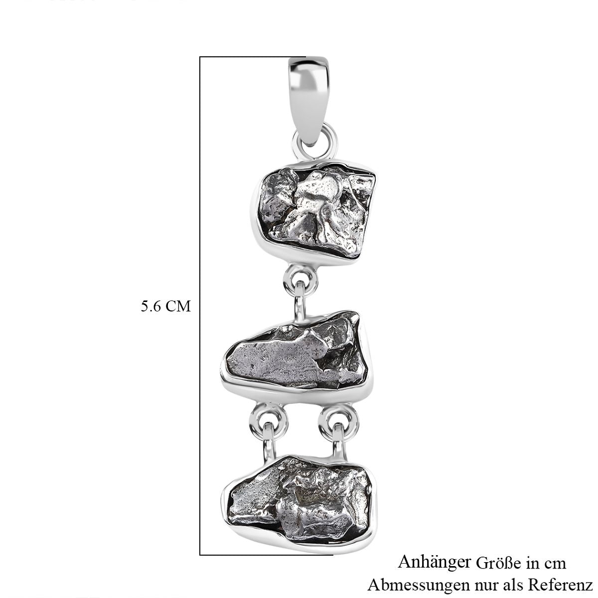 Meteorit Anhänger 925 Silber rhodiniert ca. 38,71 ct.