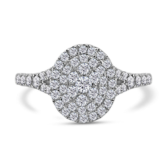 New York Kollektion - Weißer Diamant I1 GH Ring, 585 Weißgold (Größe 17.00) ca. 1.00 ct