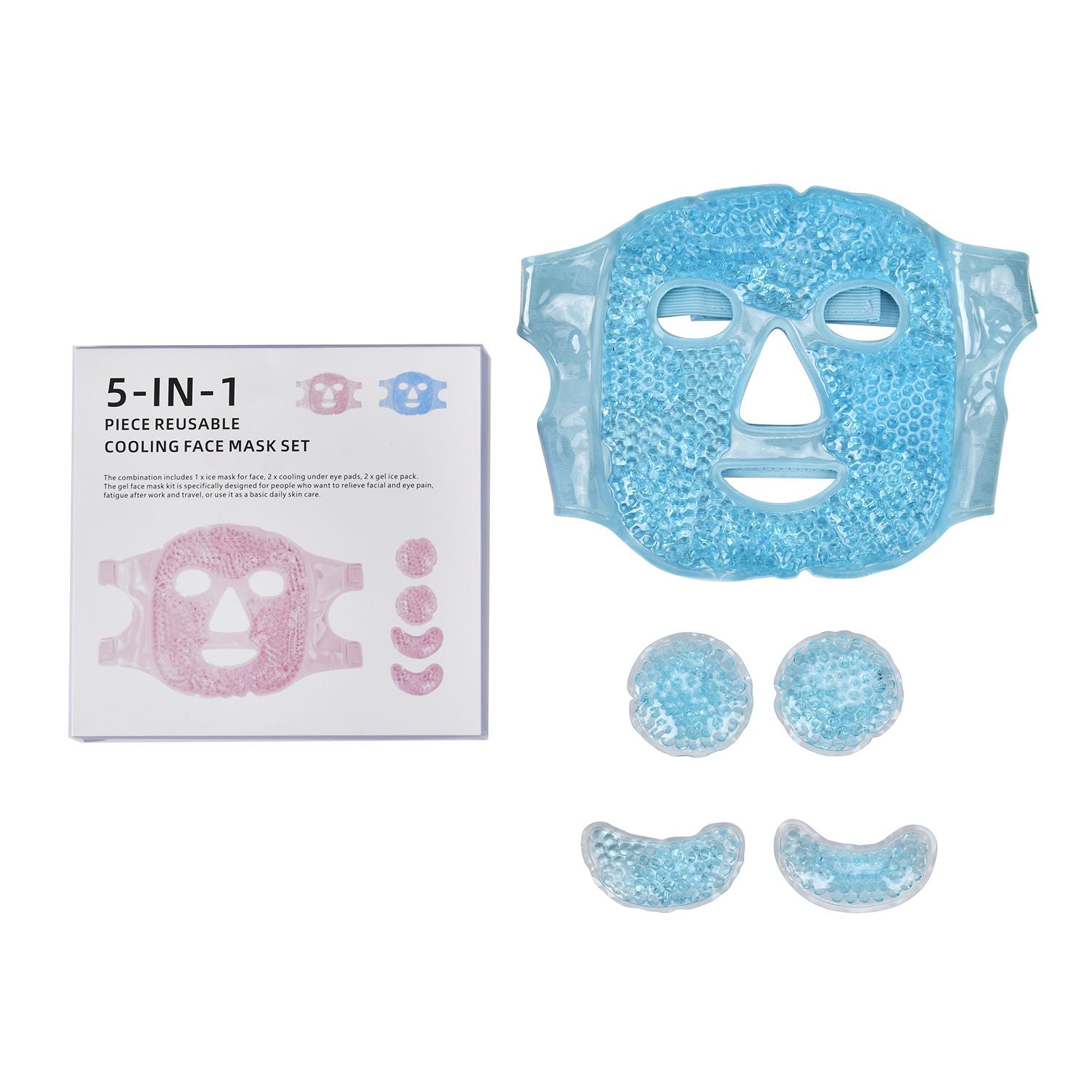 Set aus 5 Gel-Gesichtsmasken und Augenmasken