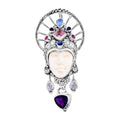 Afrikanischer Amethyst, Rosenquarz Anhänger 925 Silber ca. 7,81 ct.