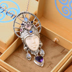 Afrikanischer Amethyst, Rosenquarz Anhänger 925 Silber ca. 7,81 ct.