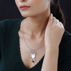 Afrikanischer Amethyst, Rosenquarz Anhänger 925 Silber ca. 7,81 ct.