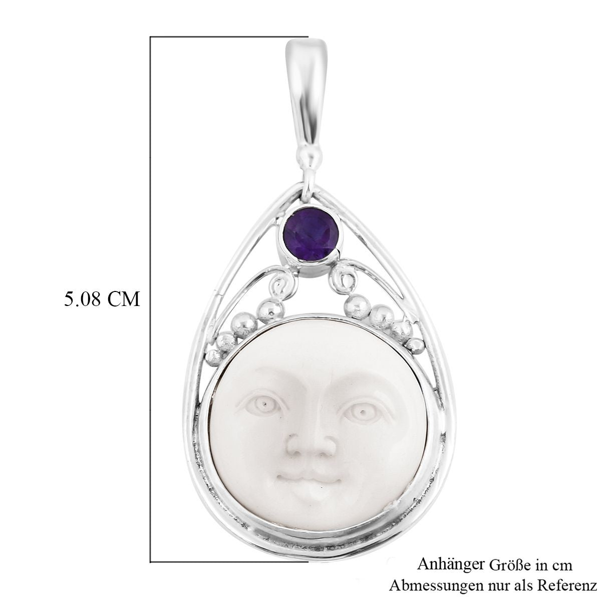 Himmelblauer Topas, Afrikanischer Amethyst Anhänger 925 Silber ca. 1,20 ct.
