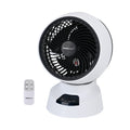Luftmeister FlexiWind -  Digitaler Tischventilator mit 3 Geschwindigkeiten, Automatischer Oszillation und 7,5 Stunden Timer, Weiß