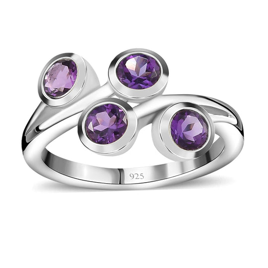 AA Marokkanischer Amethyst Ring, 925 Silber platiniert, ca. 0.98 ct